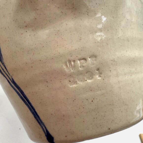 Vintage Williamsburg Pottery BIRD HOUSE Cobalt Blue Salt Glazed Bottle Shape - Picture 6 of 12